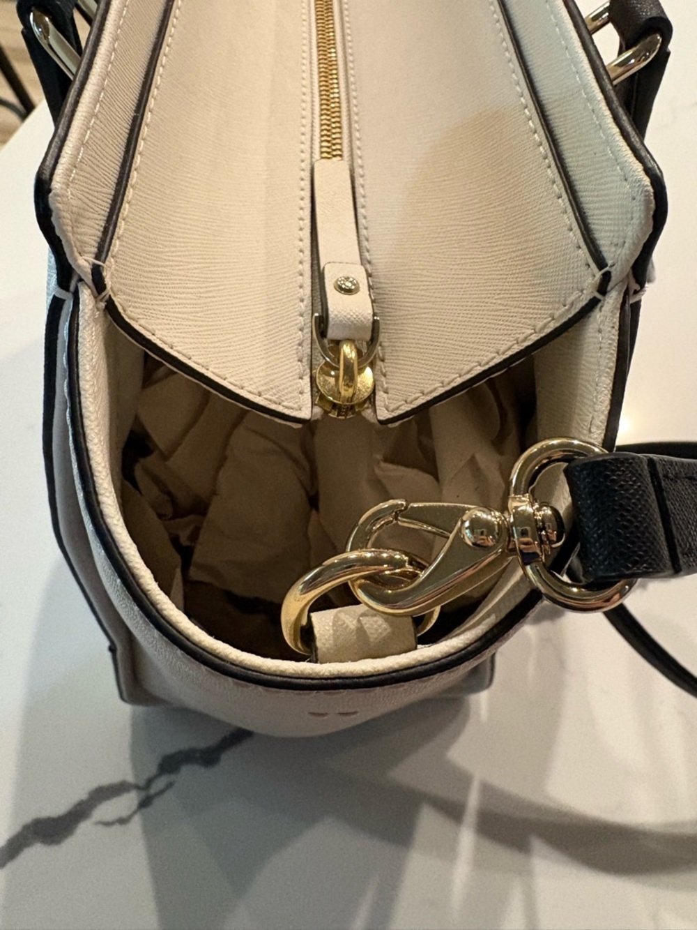 Kate Spade White, Beige & Black Tote Crossbody Bag - Picture 8 of 14